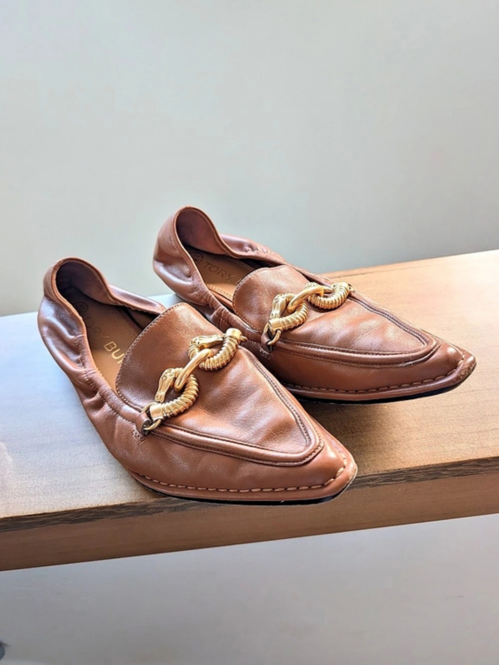 Tory Burch Jessa Brown Pointed Loafers